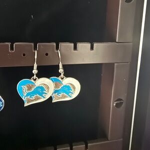 Heart-Shaped Detroit Lions Earrings